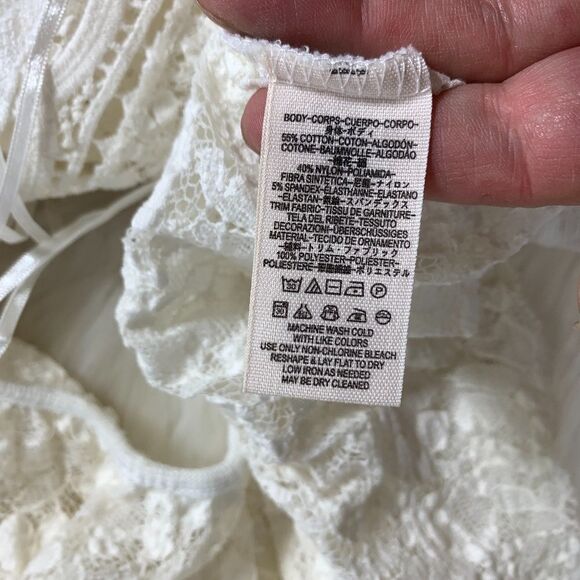 Free People Dark Bloom Lace Open Back Top Size S - Picture 6 of 6